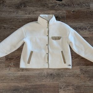 Like NEW!  Only worn a few times.  Super warm, fleece button up coat!